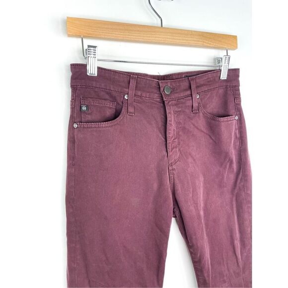 AG Adriano Goldschmied Farrah High Rise Skinny Ankle Jean in Burgundy Size 27 - Picture 3 of 14